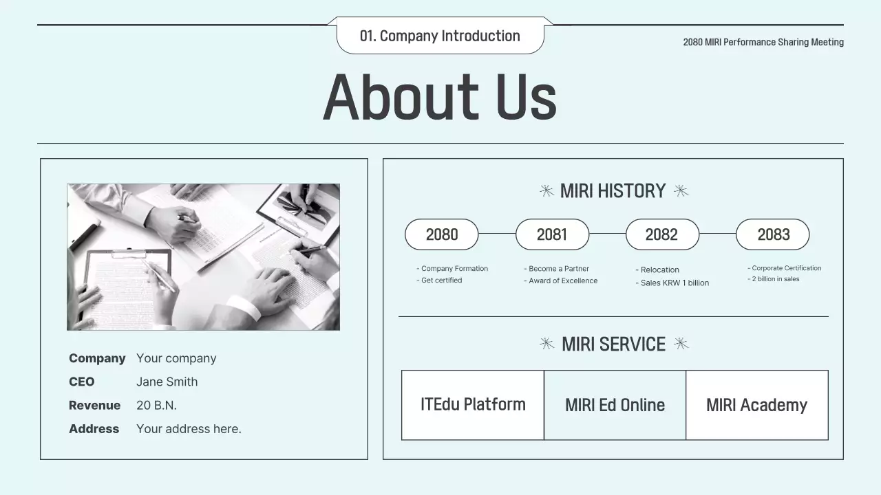 블루 미니멀 IT 비즈니스 플랜 프레젠테이션