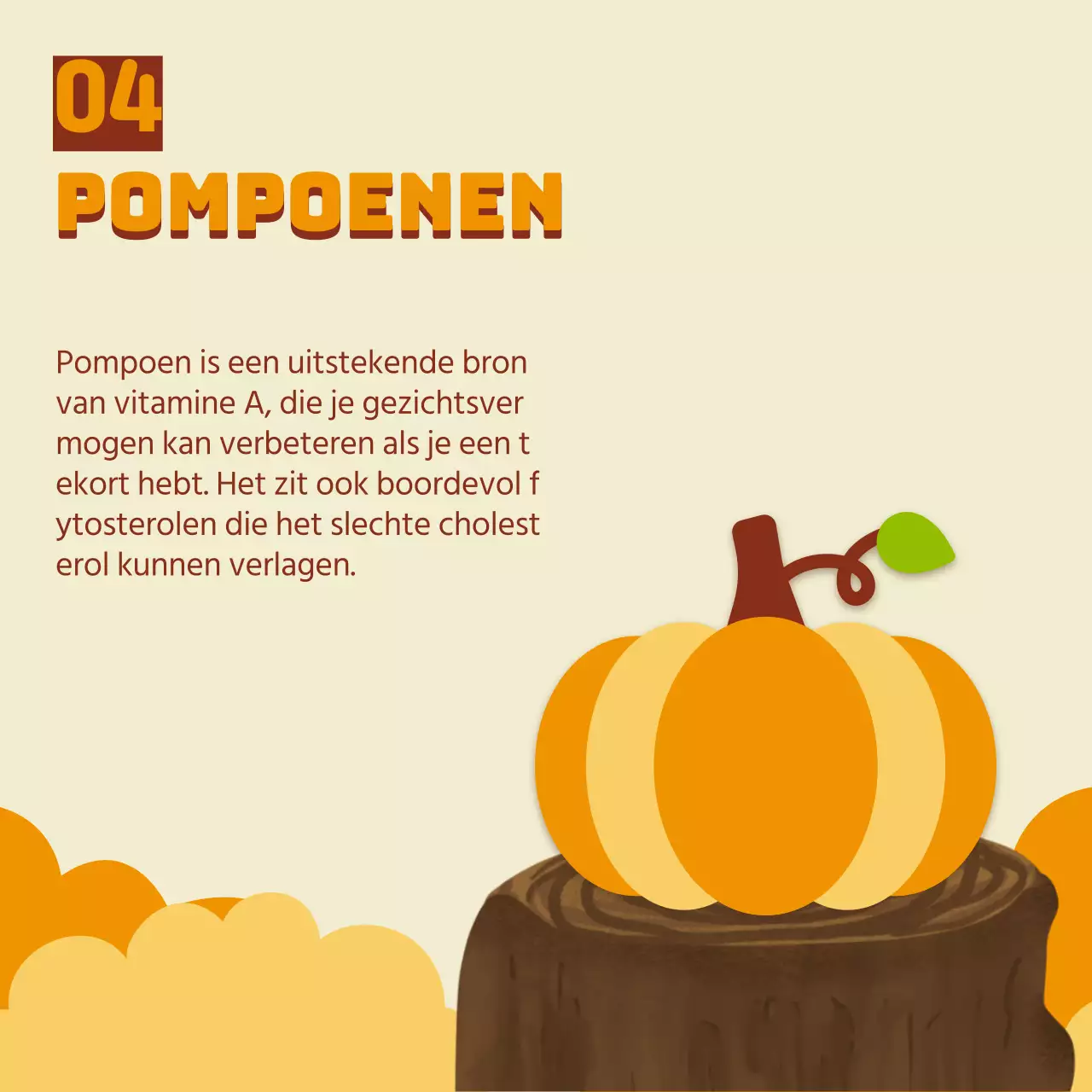 Eenvoudig beige en oranje om seizoensfruit te promoten