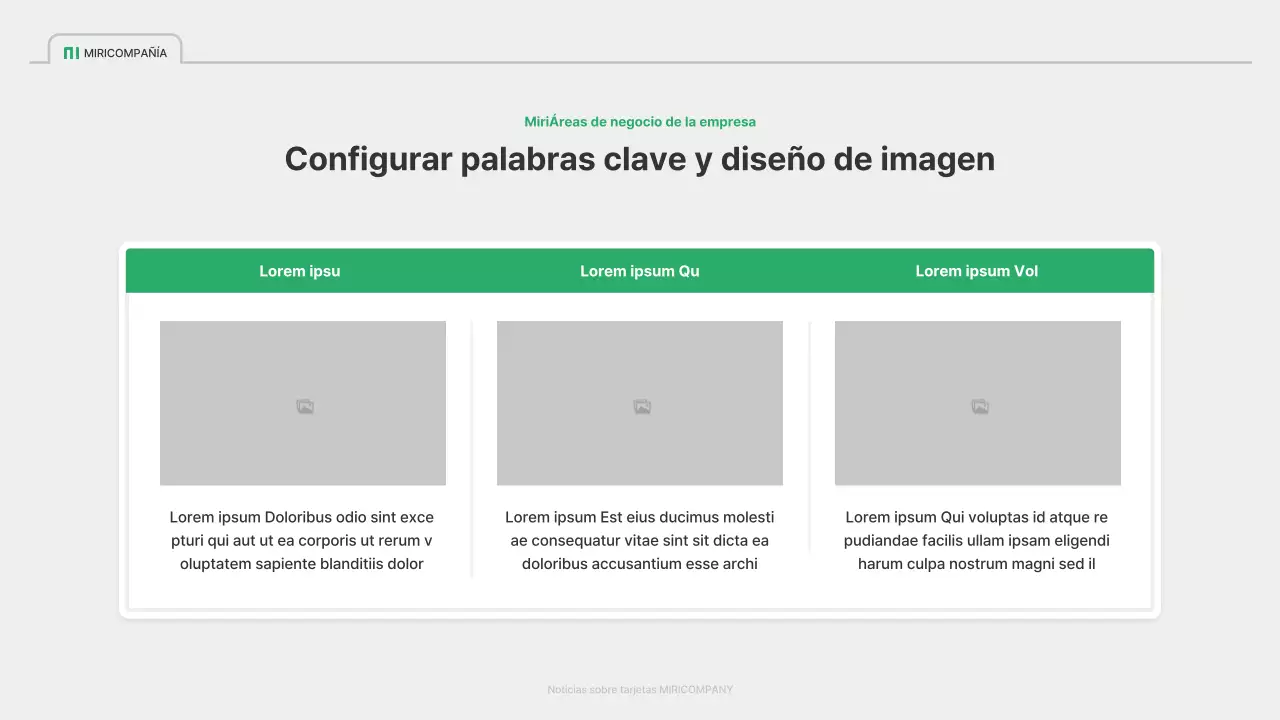 Un sencillo perfil de empresa verde y gris