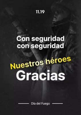 Fomente el aprecio por los bomberos modernos en negro y amarillo