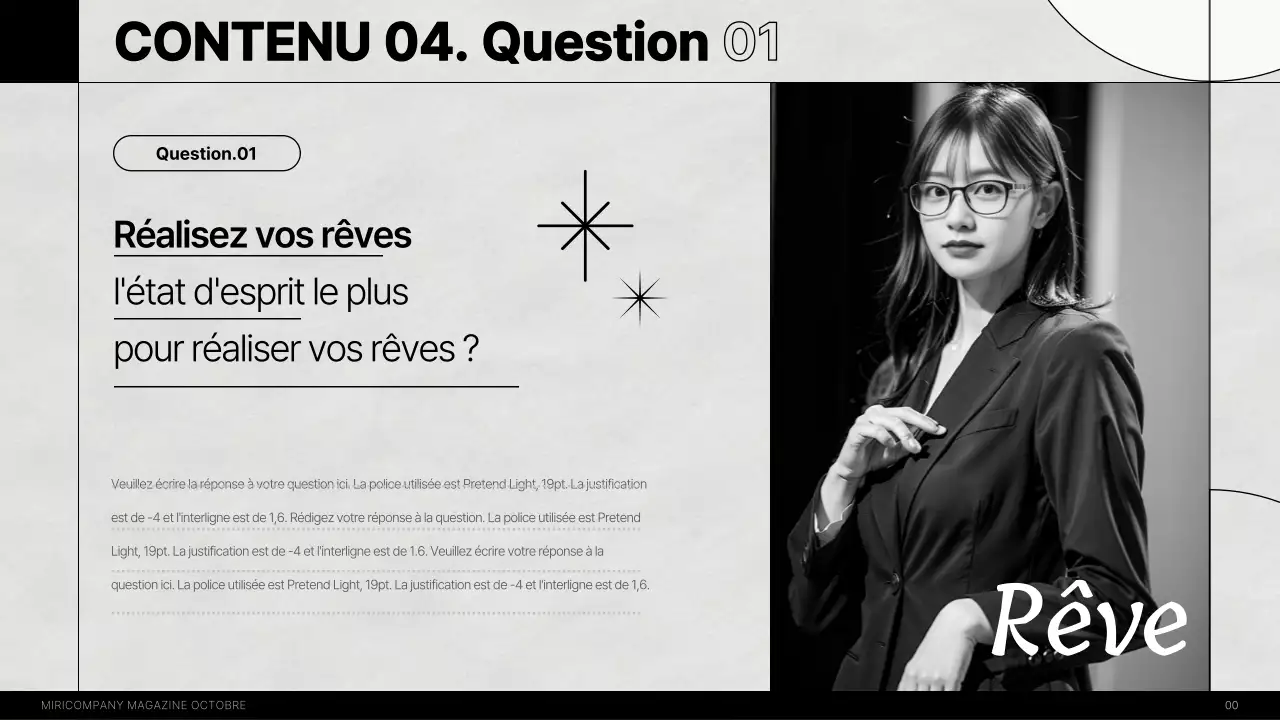 Un magazine d'entretien interne moderne en noir et blanc