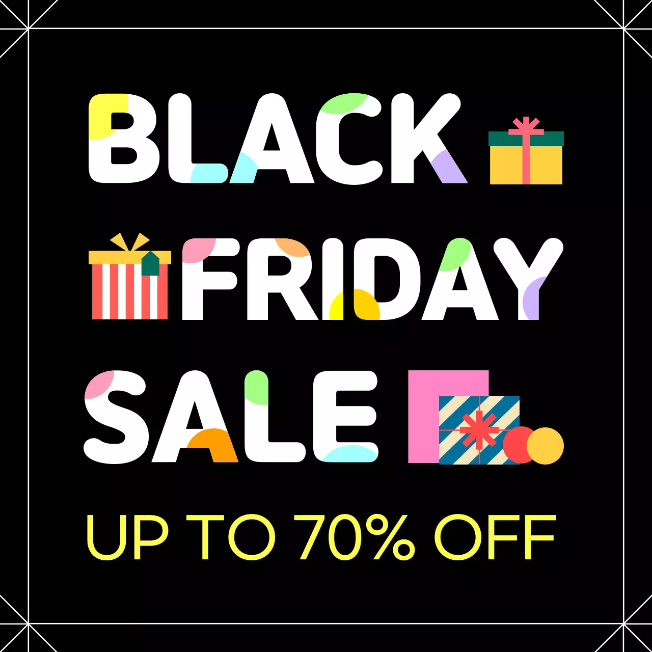 검은색 배경의 블랙 프라이데이 세일 이벤트