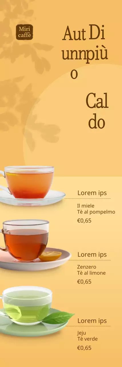 Vi presentiamo il menu giallo e autunnale per il tè al bar