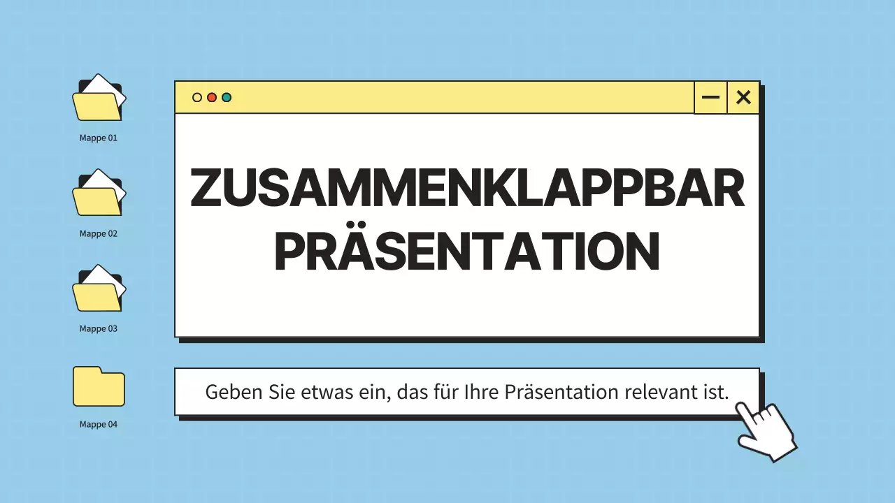 Minimalistische Desktop-UI in Blau und Gelb Firmenprofil