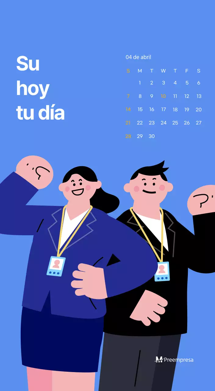 Calendario motivacional con ilustraciones llenas de energía y citas positivas sobre fondo azul claro