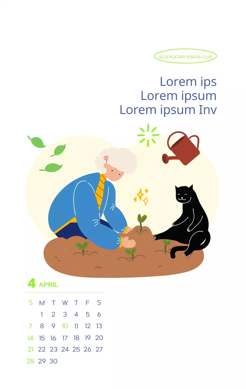 Arbeitskalender mit schönen Illustrationen