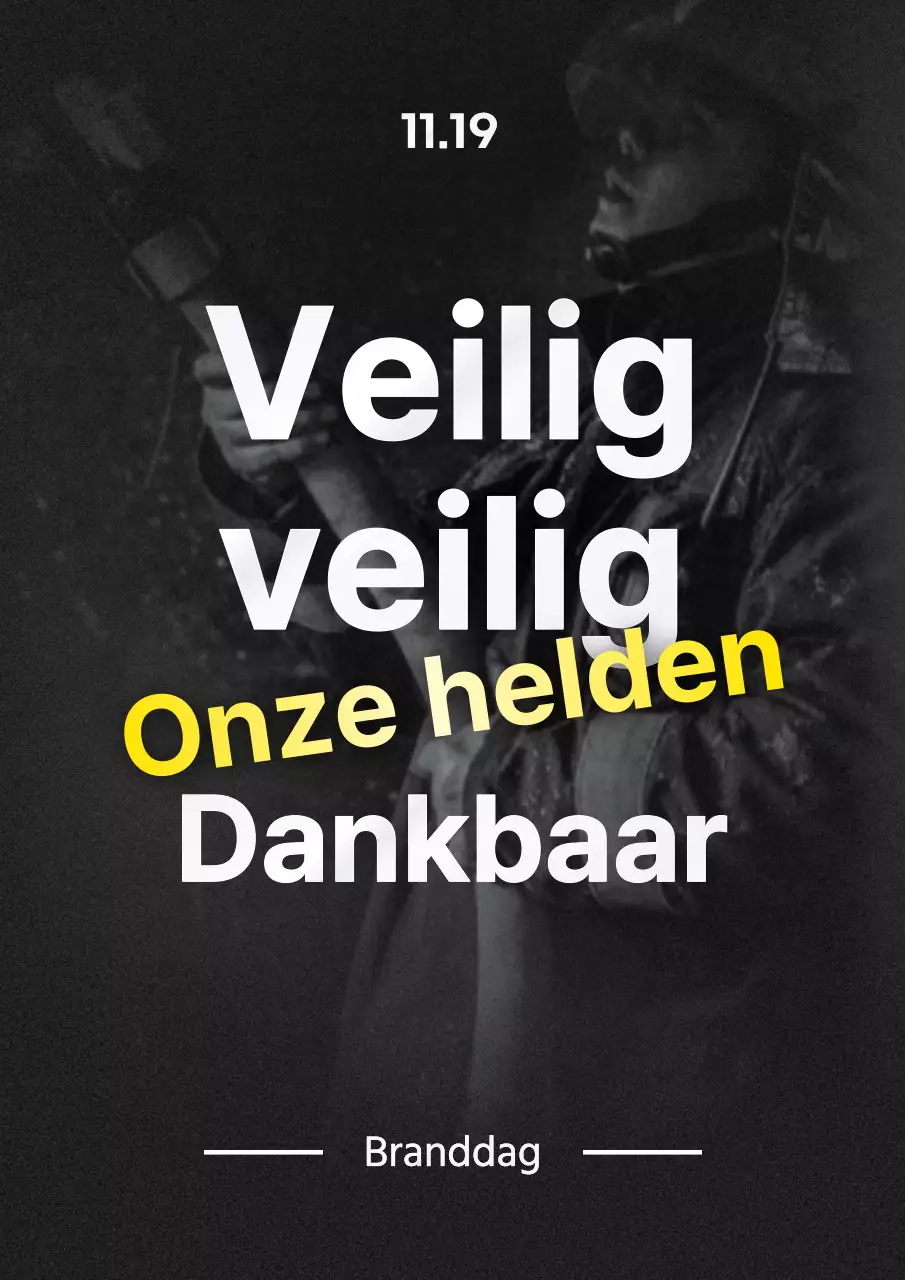 Bevorder moderne brandweerman waardering in zwart en geel