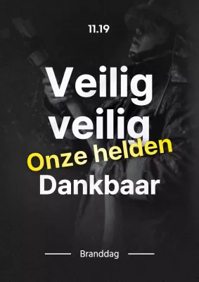 Bevorder moderne brandweerman waardering in zwart en geel