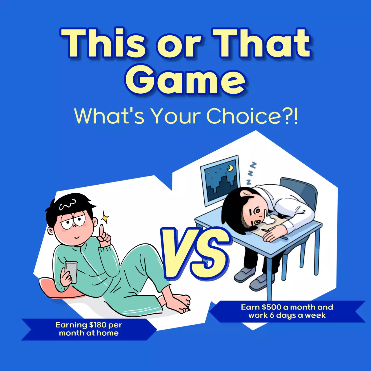 Blue and yellow bottle flavor balance game ads