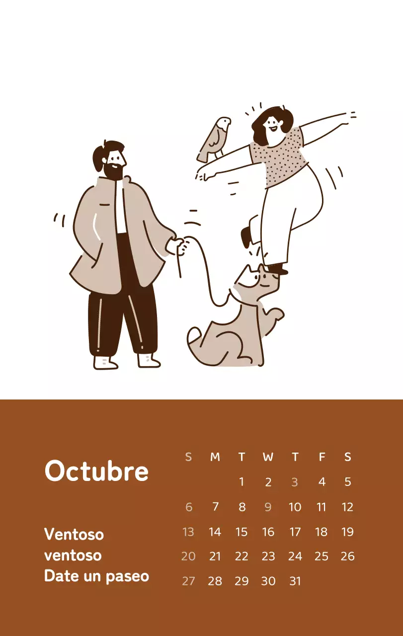 Un calendario con ilustraciones llenas de color y emoción