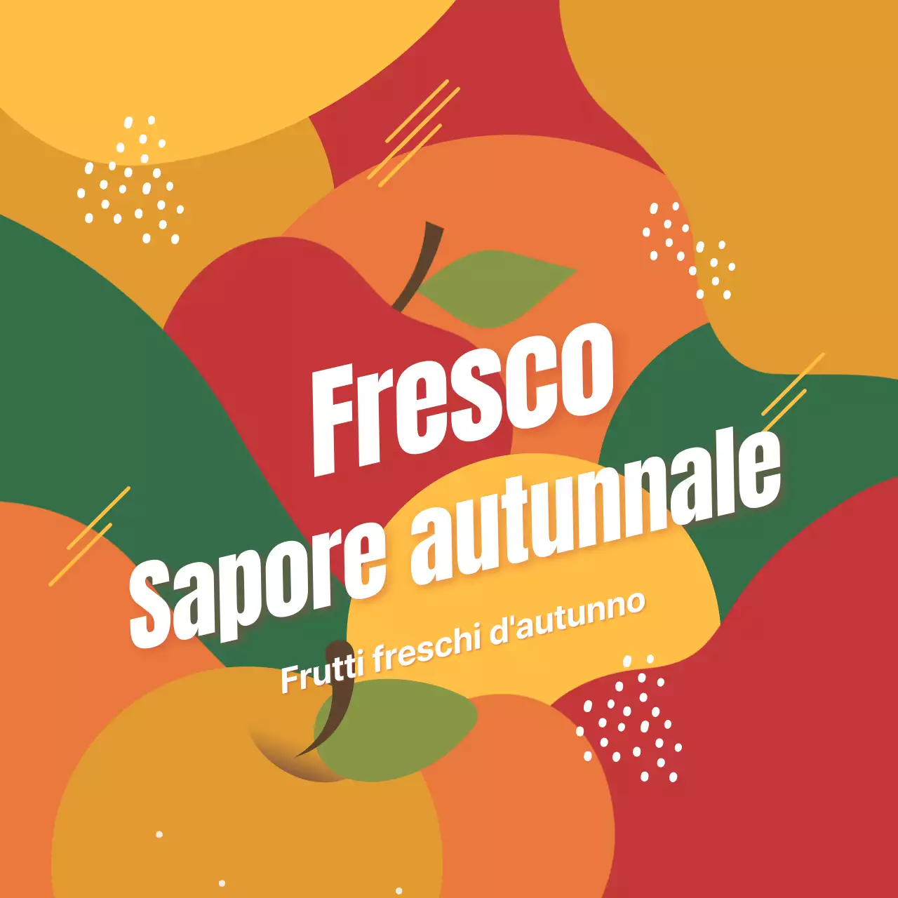 Promuovere la frutta di stagione con un tocco di arancione e verde