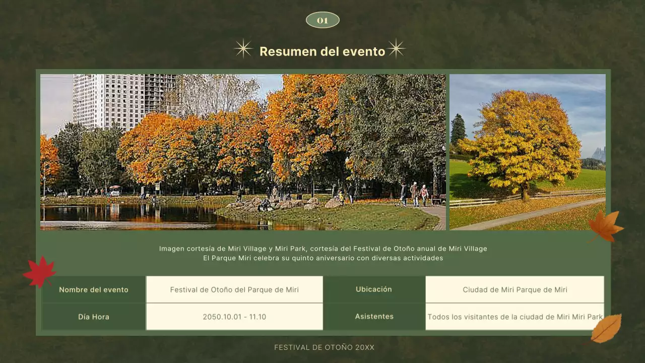 Un planificador de fiestas de otoño sencillo y moderno en verde y beige