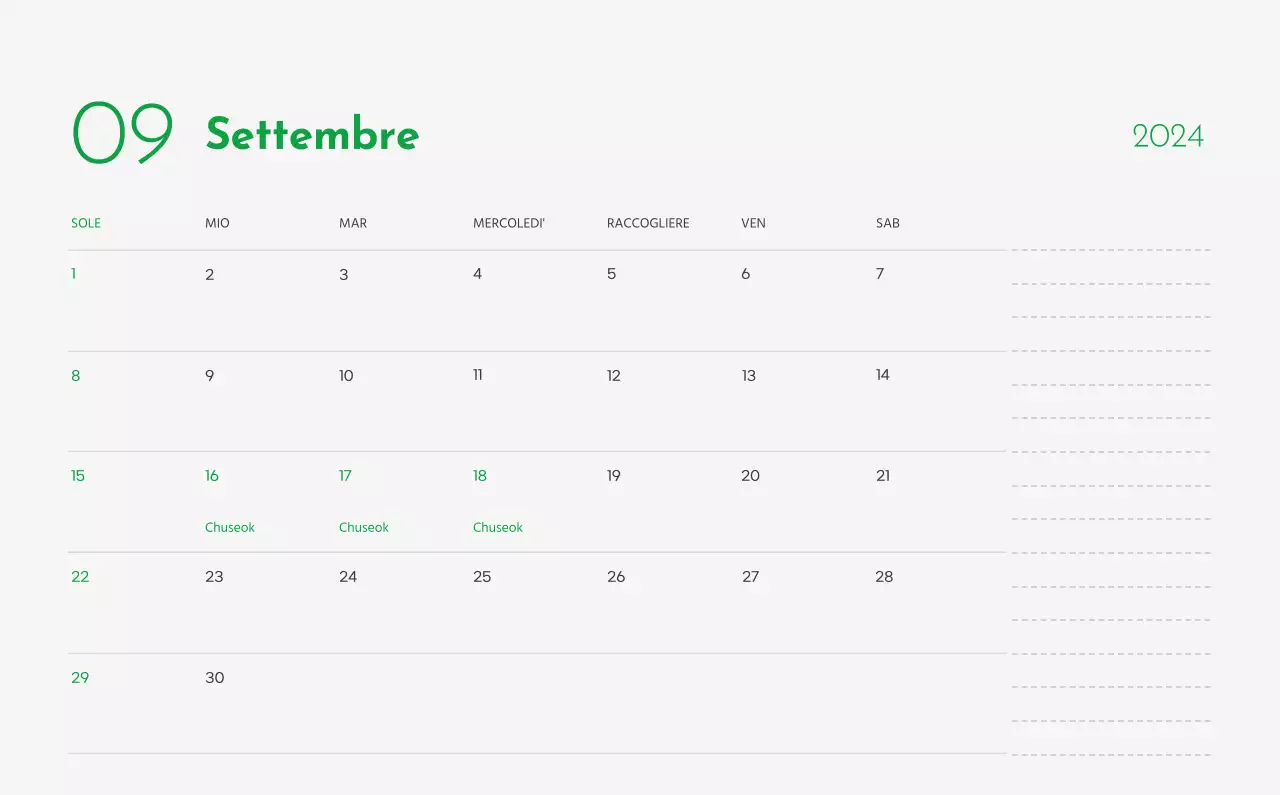 Un calendario con l'immagine di un cucciolo e un simpatico messaggio in verde.