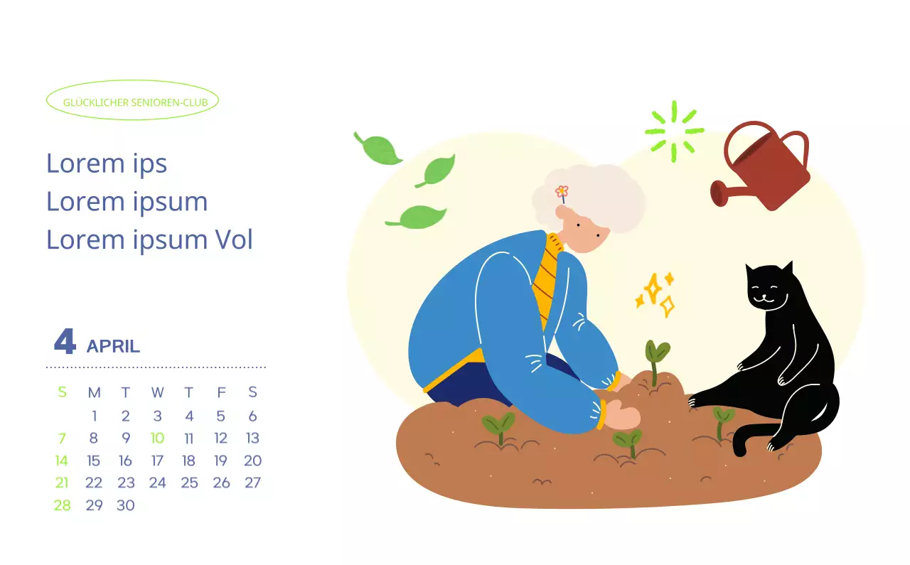 Arbeitskalender mit schönen Illustrationen