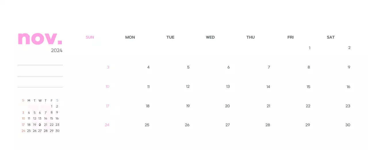 Business calendar with beautiful illustrations