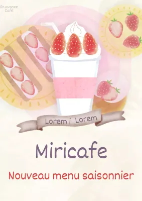 Promouvoir un menu de café branché en ivoire et rose