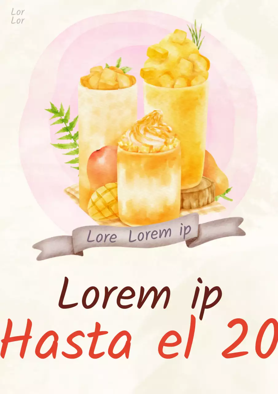 Promocionar un menú de cafetería de moda en marfil y naranja