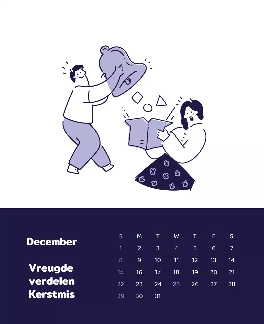 Een kalender met kleurrijke, emotionele illustraties