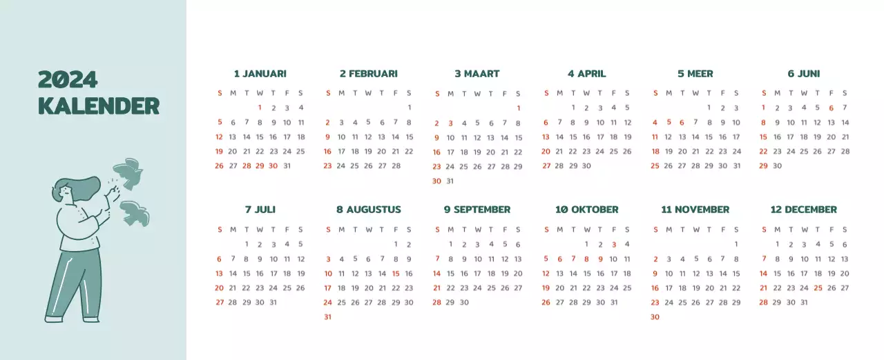 Een kalender met kleurrijke, emotionele illustraties