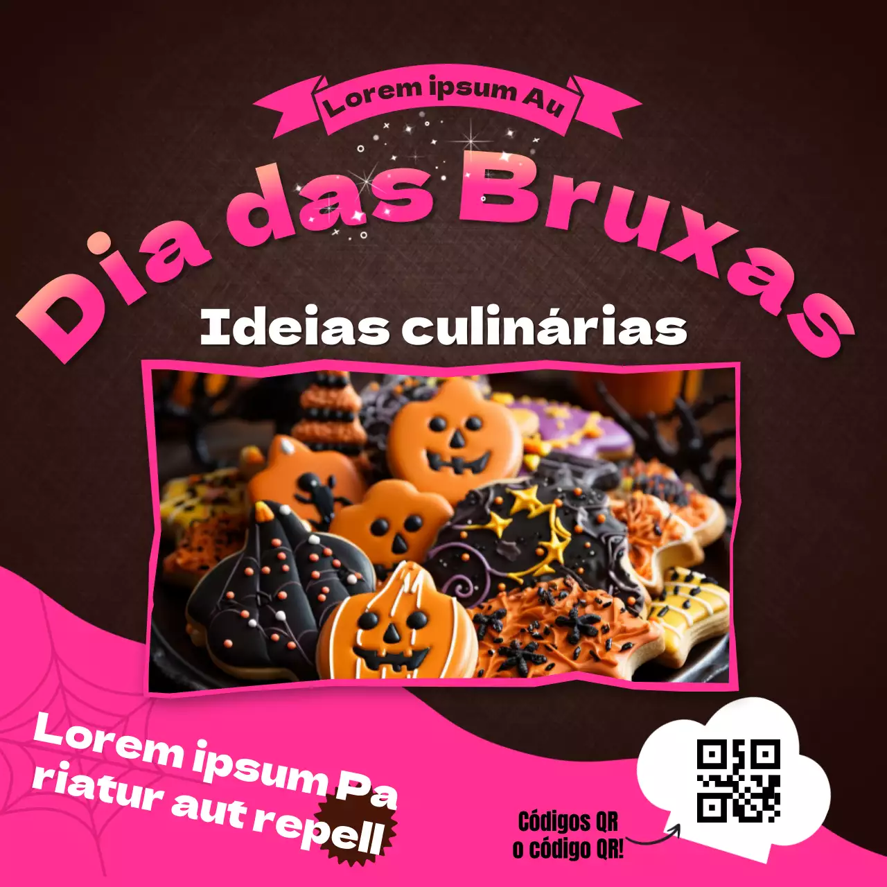 Estúdio de pastelaria com fotografias em dois tons de rosa e castanho