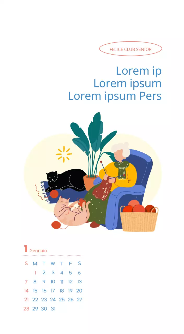 Calendario di lavoro con splendide illustrazioni