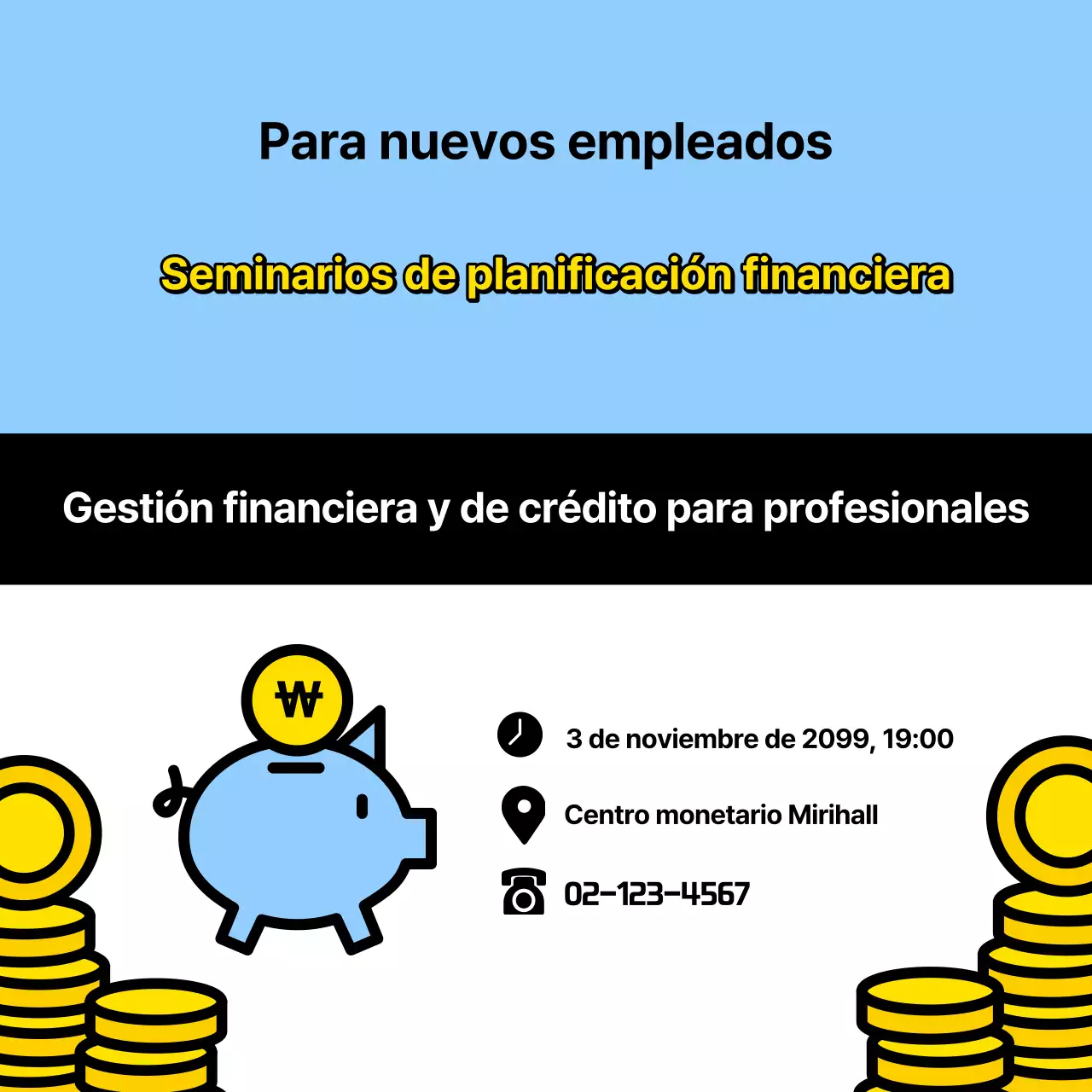 Material de formación sobre gestión del crédito con fondo azul claro