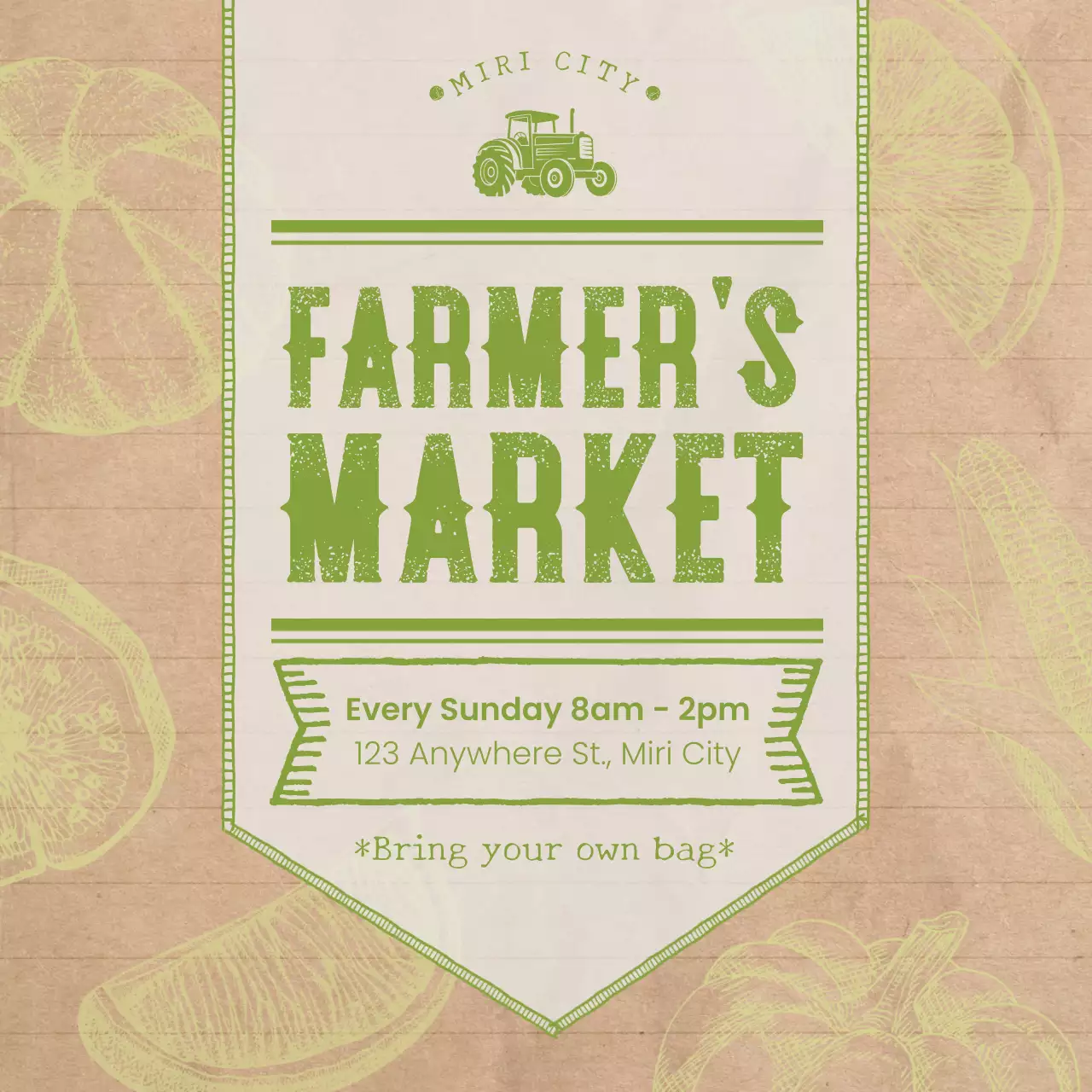 그린 러스틱 파머스 마켓 프로모션 인스타그램 포스트