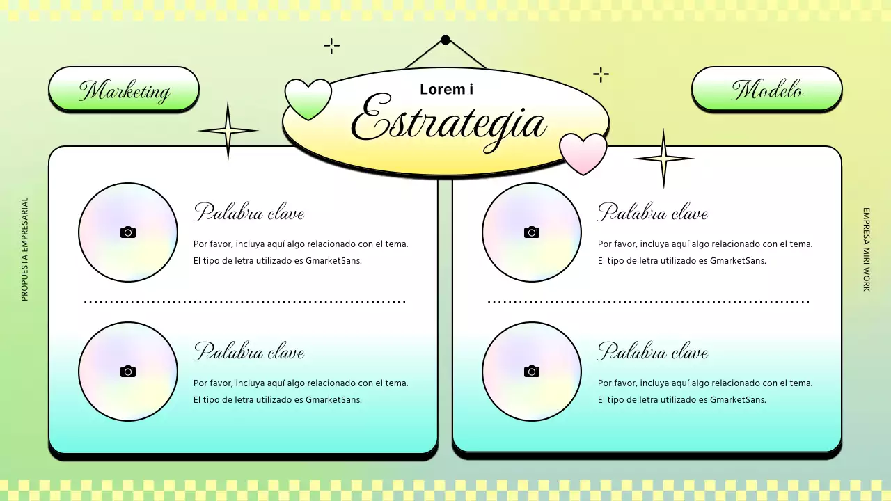 Informes empresariales de moda en rosa y amarillo