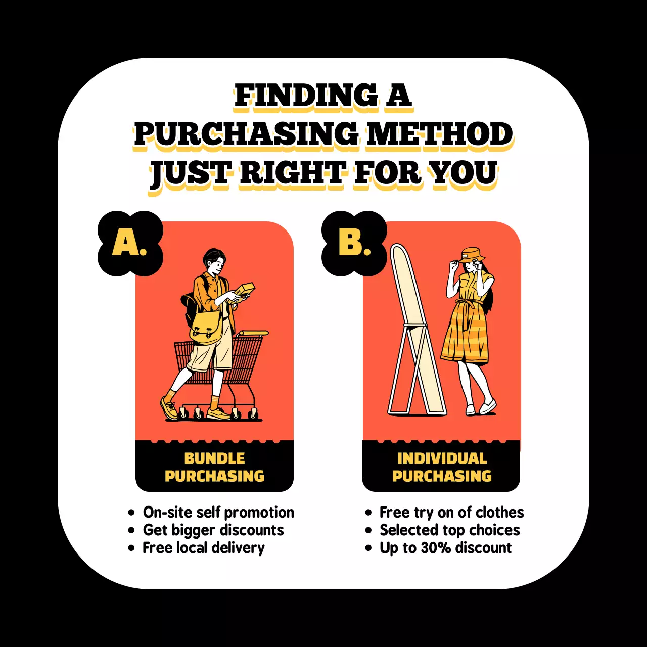 Yellow Trendy Shopping Promotion Social Media Post