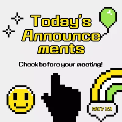 Yellow Retro Announcements Notice Social Media Post