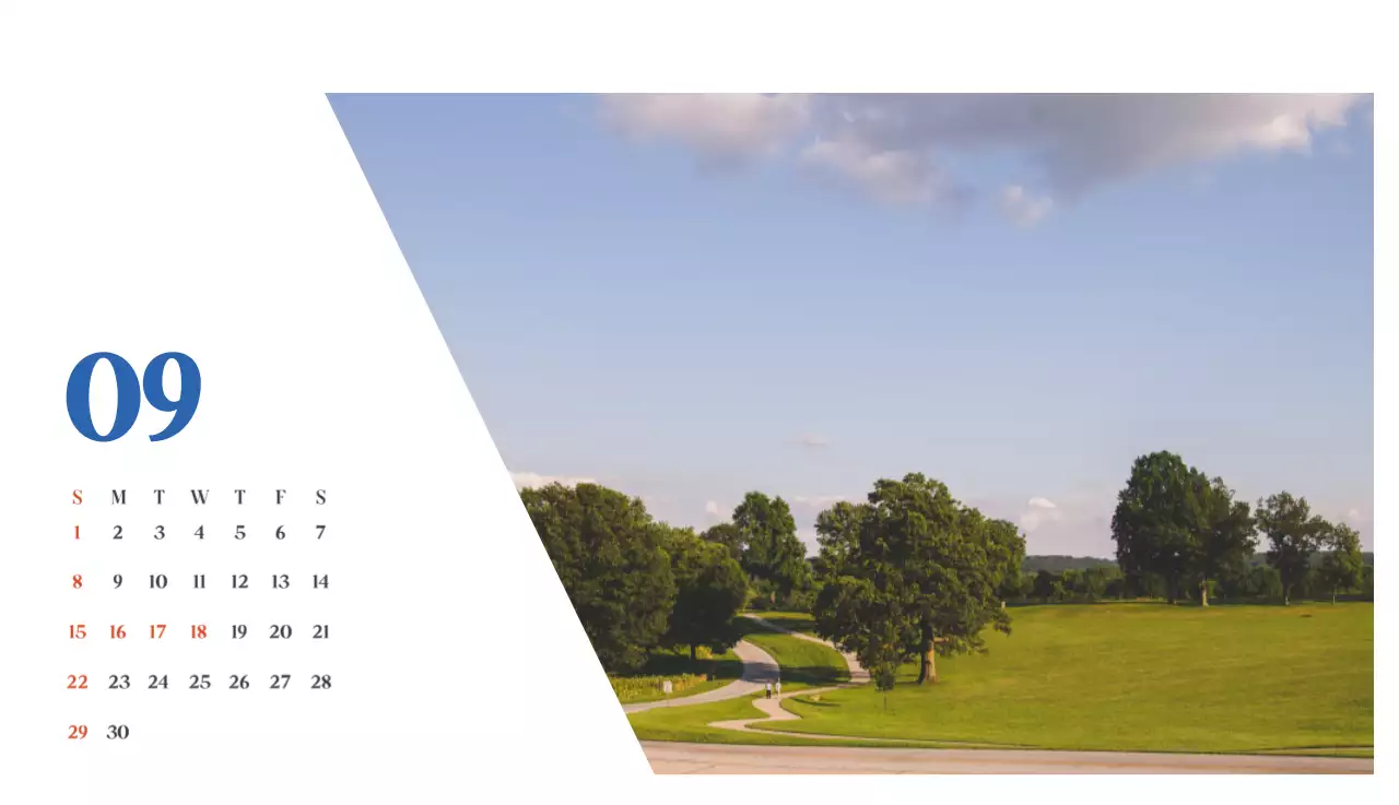 Krankenhauskalender mit saisonalen Landschaftsfotos