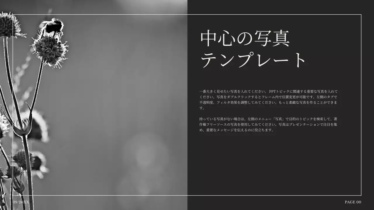 白黒 シンプル プラン プレゼンテーション