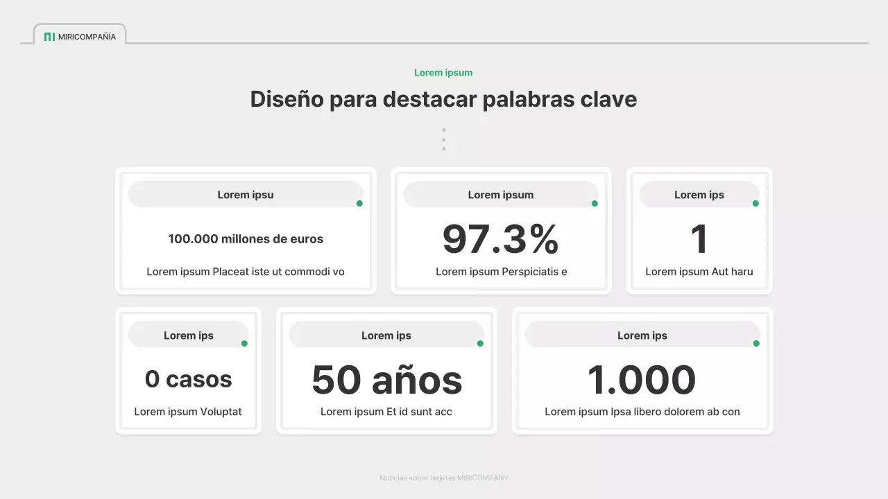 Un sencillo perfil de empresa verde y gris