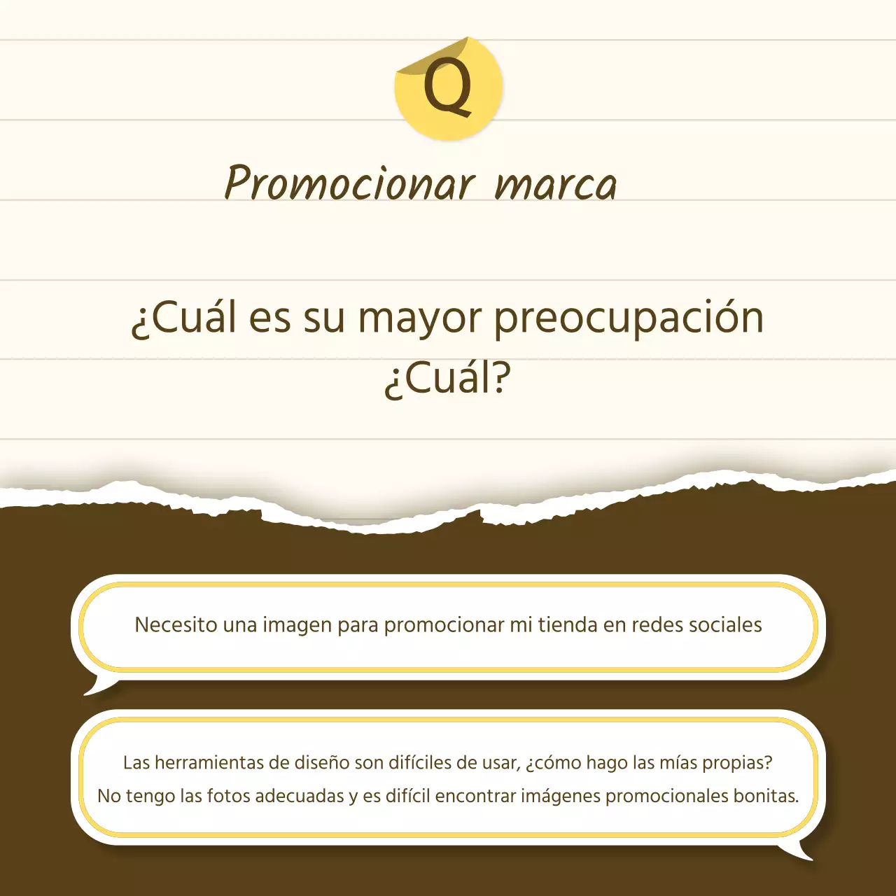 Una sencilla presentación de producto en amarillo y beige