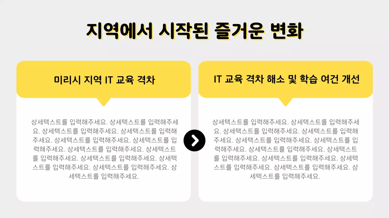 노랑색 배경의 심플한 IT성과공유 보고서