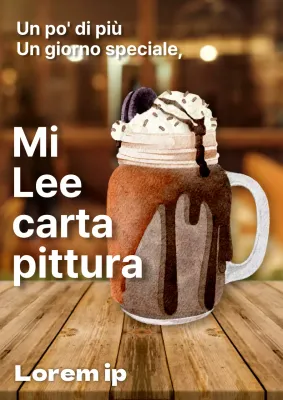 Promuovere il menu di un caffè minimalista in marrone e beige