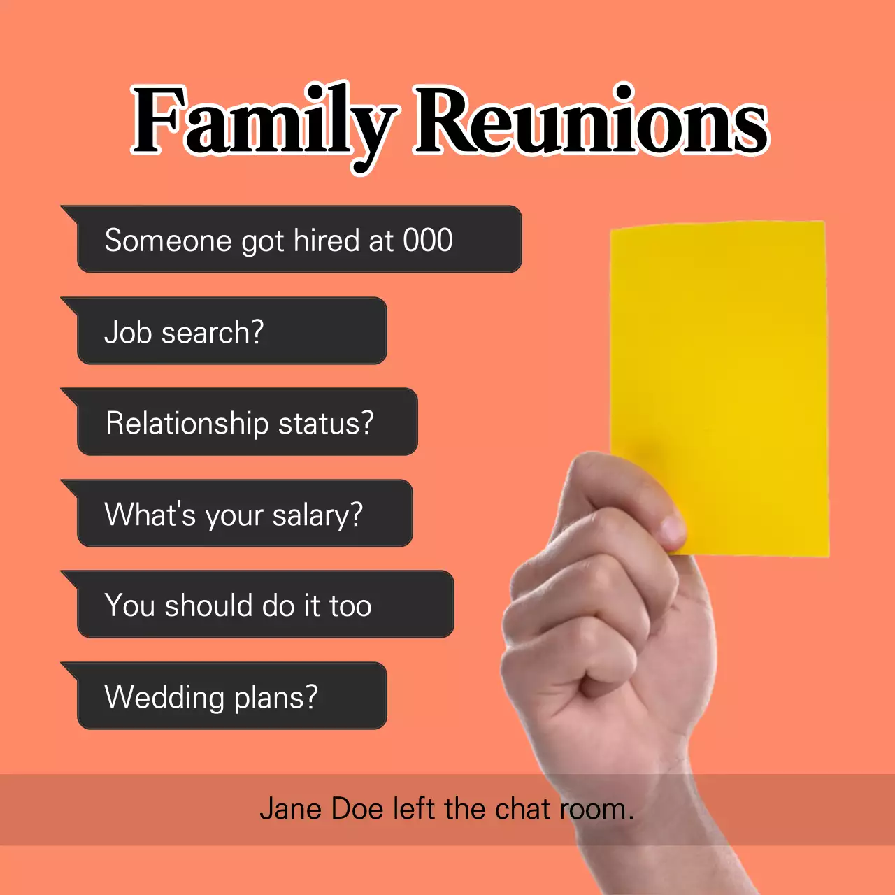 Orange Minimal Family Meme Social Media Post