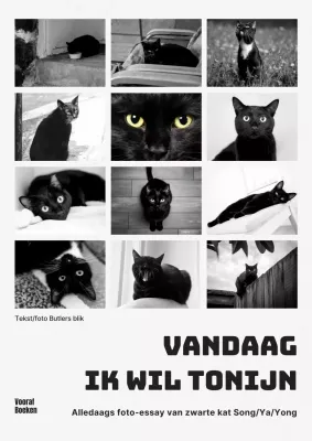 Modern katten foto essay boekomslag in zwart-wit en zwart-wit