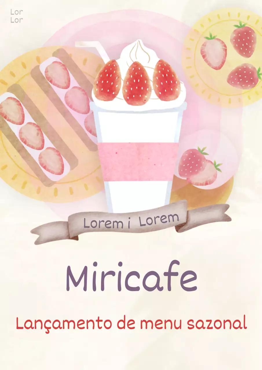 Promover um menu de café moderno em marfim e cor-de-rosa