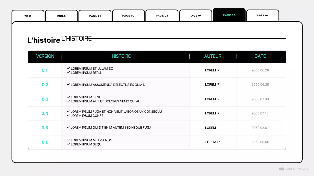 Une page web simple à la menthe et en blanc.