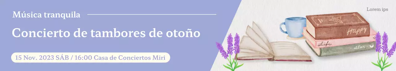 Promocione un concierto de libros con un look de acuarela malva