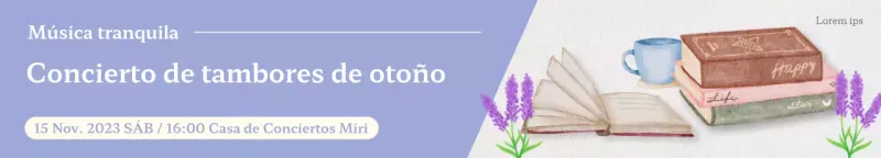 Promocione un concierto de libros con un look de acuarela malva