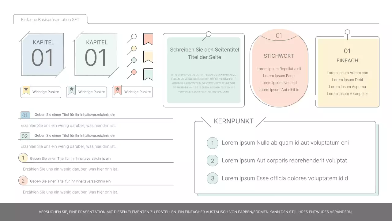 Einfacher Basisbericht in Hellblau und Hellgrün