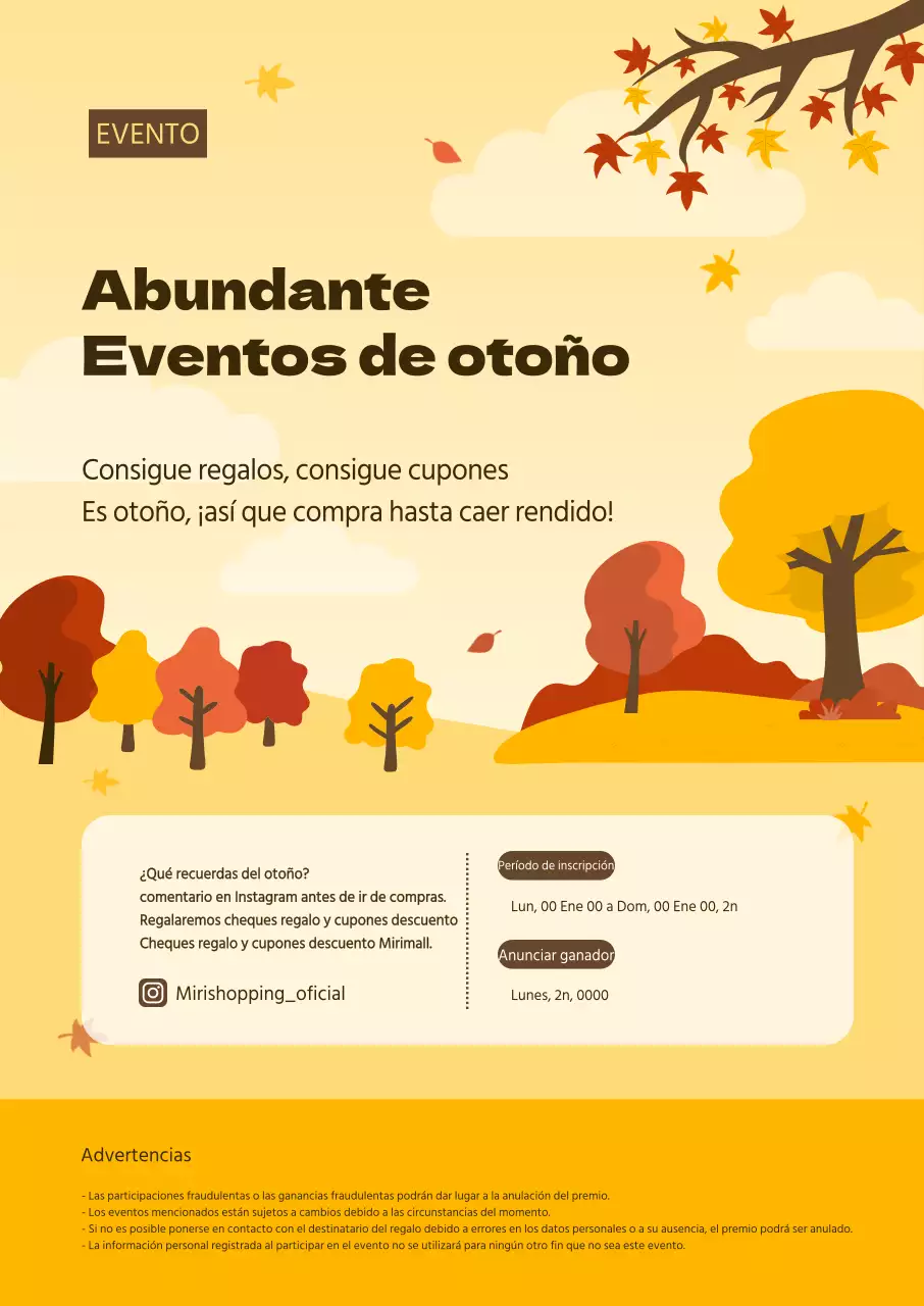 Guía de actos otoñales con un toque amarillo