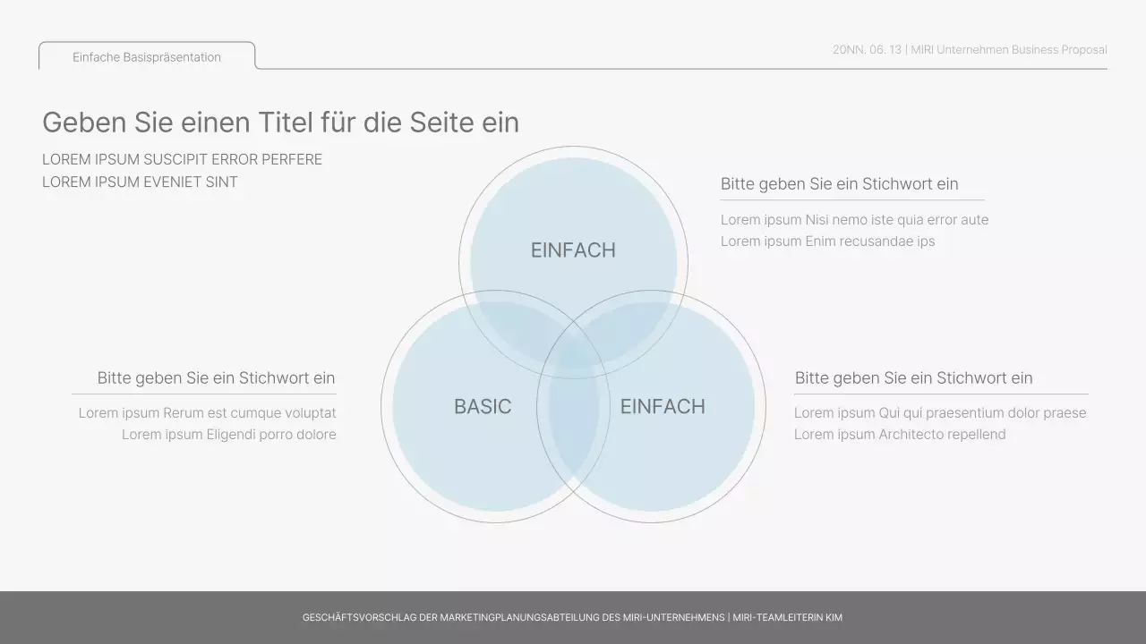 Einfacher Basisbericht in Hellblau und Hellgrün