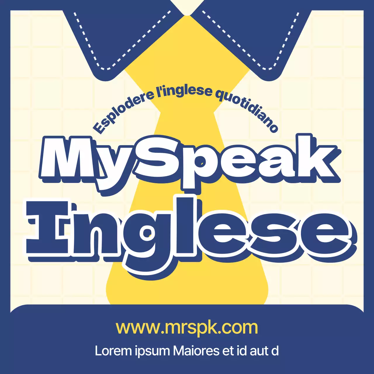  Un piano di inglese commerciale kitsch con sfondo giallo