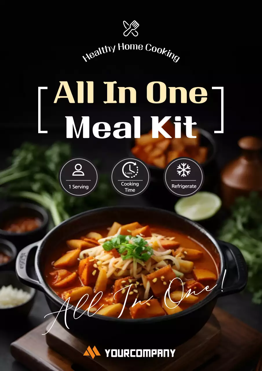 Black Modern Meal Promotion Poster