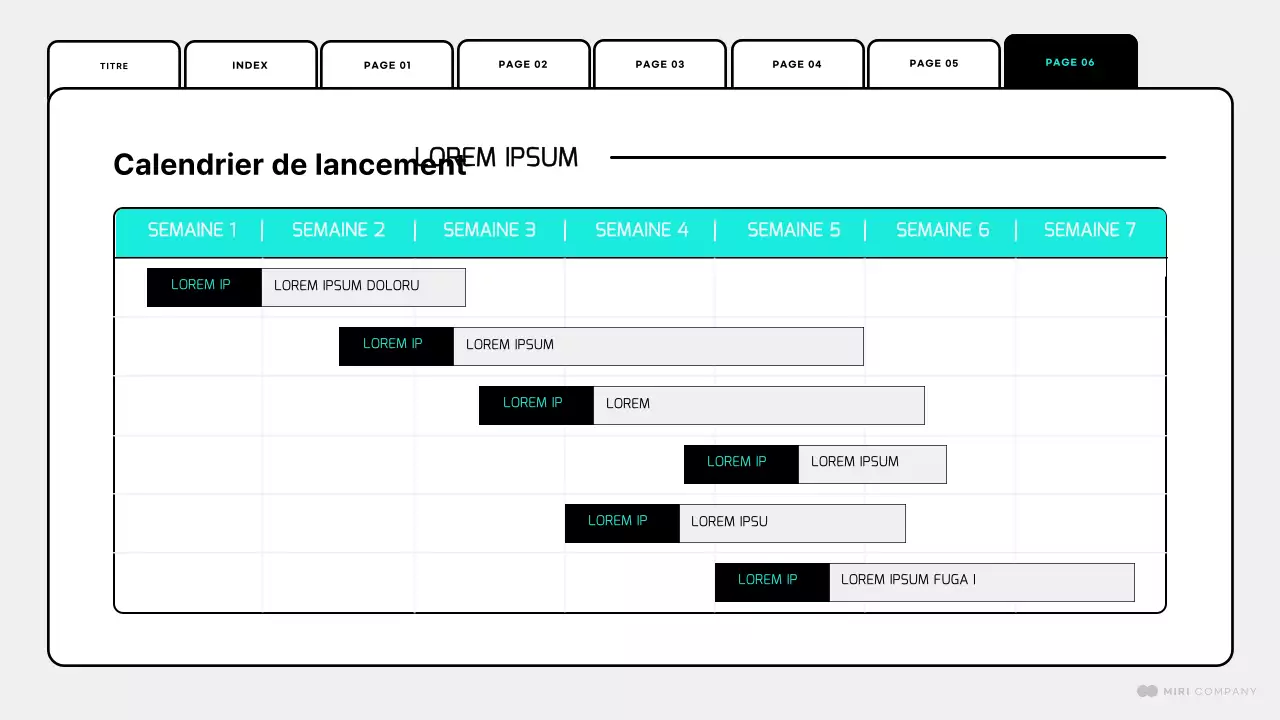 Une page web simple à la menthe et en blanc.