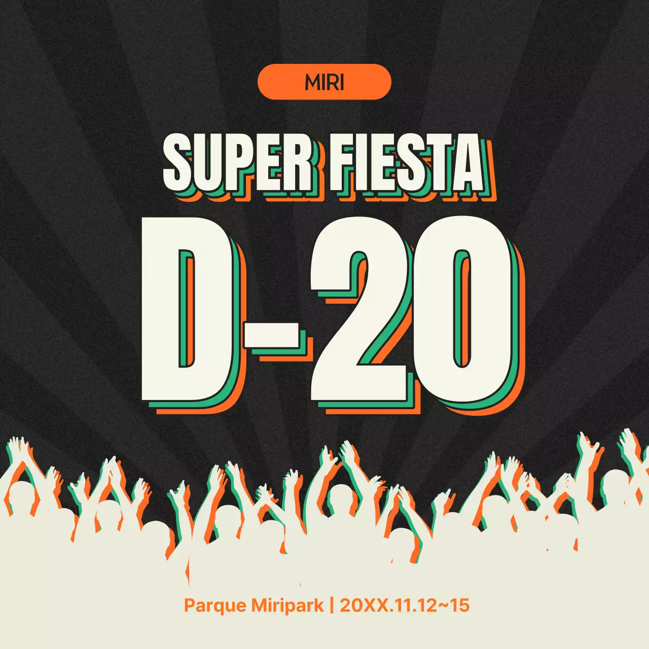 Promover un festival de música retro en beige y naranja