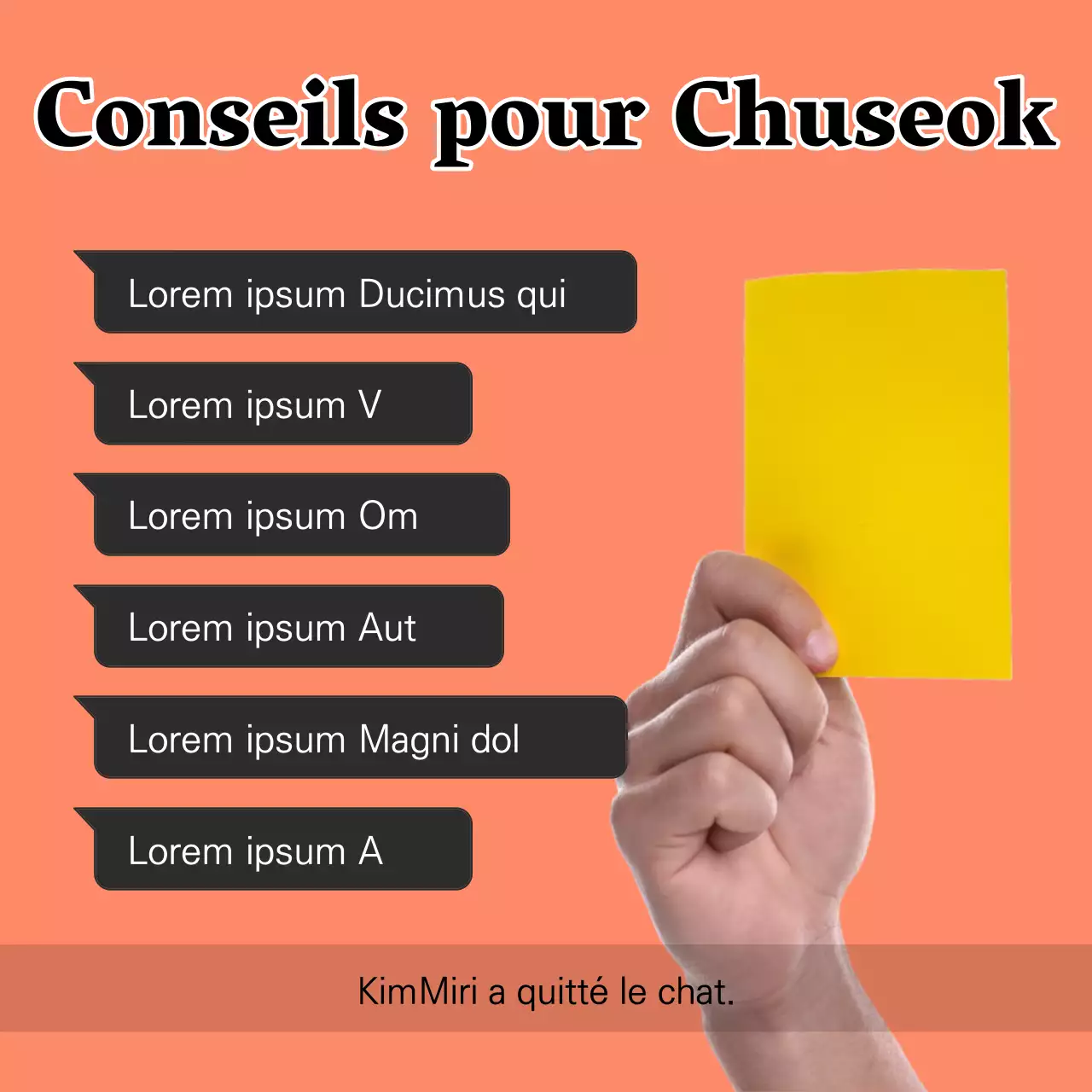 Une simple parodie de KakaoTalk de catégorie B, en orange et noir, au milieu de l'automne.